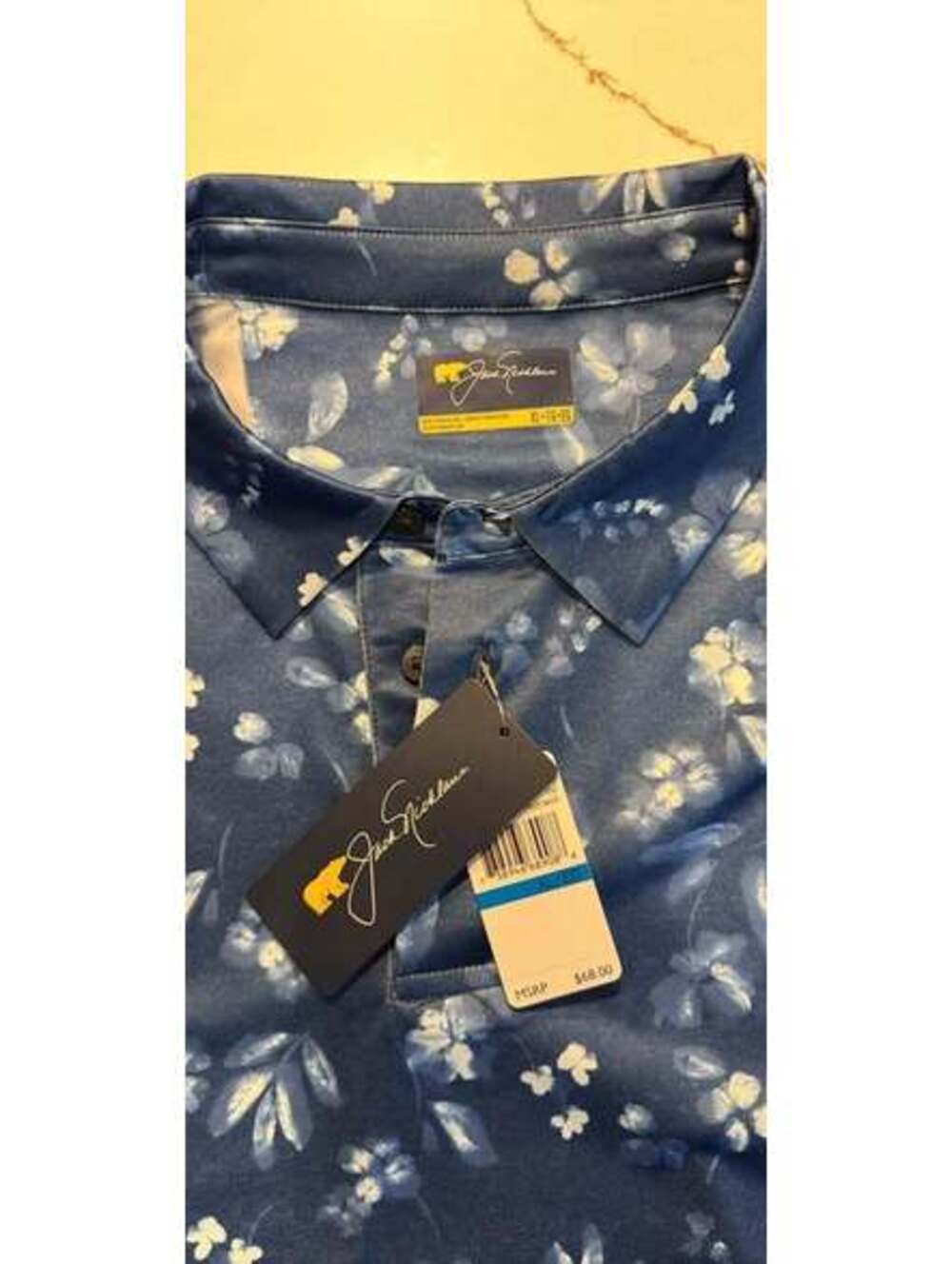 Jack Nicklaus XL Blue Floral Polo Shirt